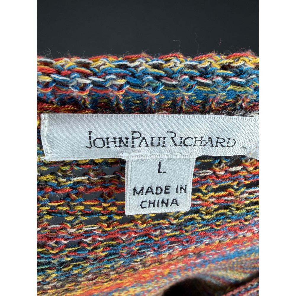 John Paul Richard Multicolor Space Dye Knit Sweater Scoop Neck Tunic M0447058J1 - Picture 6 of 8